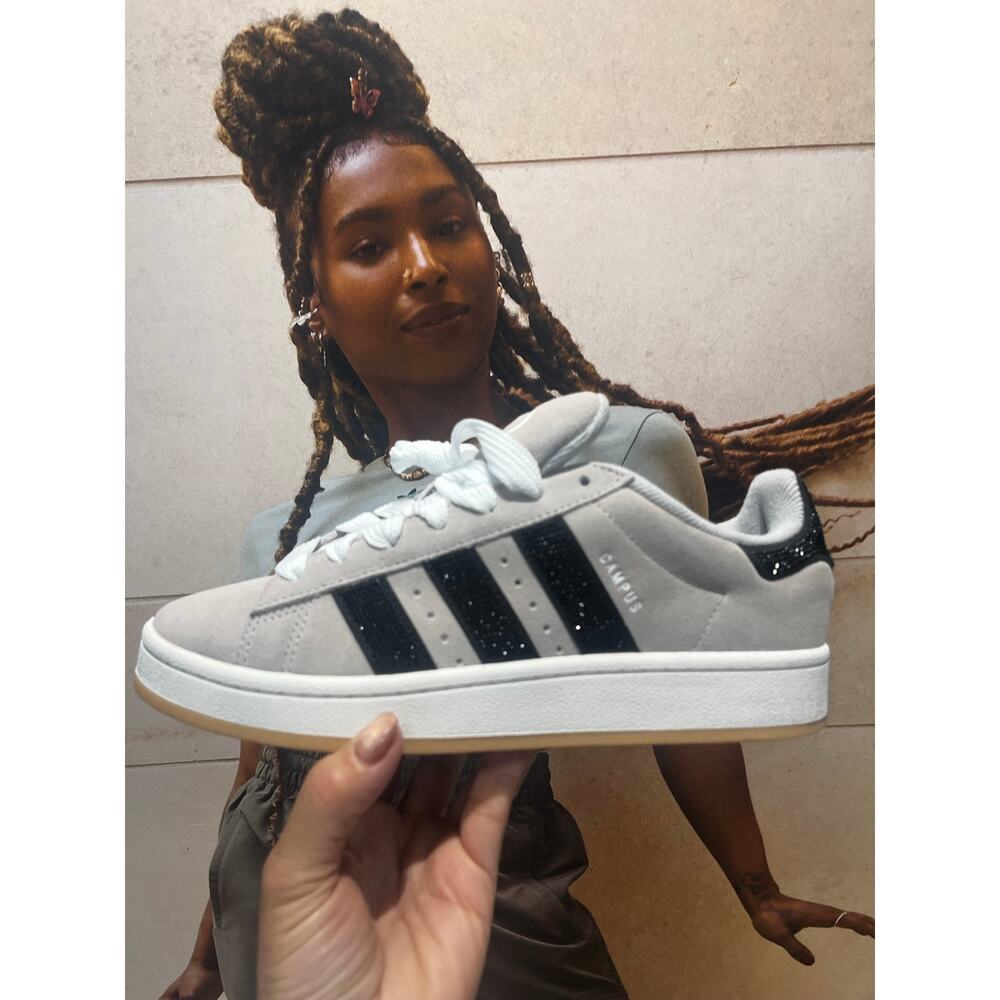 NEW ADIDAS ORIGINALS Women's 8.5 Campus 00s IH6830 Grey Rhinestone Black
